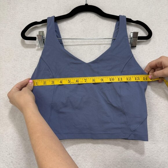 Lululemon Tank Top Womens 8 Blue Wundermost V-Neck Shelf Bra Athletic Yoga Gym - Picture 3 of 7